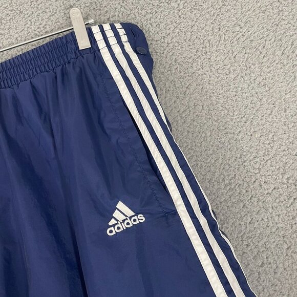 Vintage Adidas Team Break Away Track Pants Men Blue Lined Pull On Drawstring - Picture 5 of 13